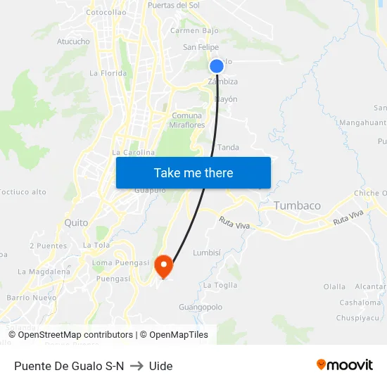 Puente De Gualo S-N to Uide map