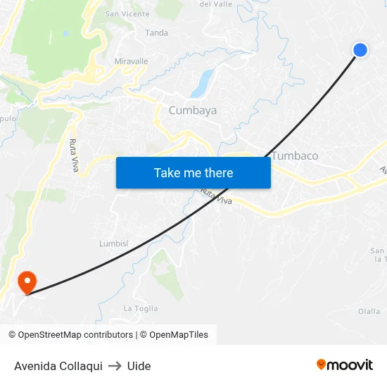 Avenida Collaqui to Uide map
