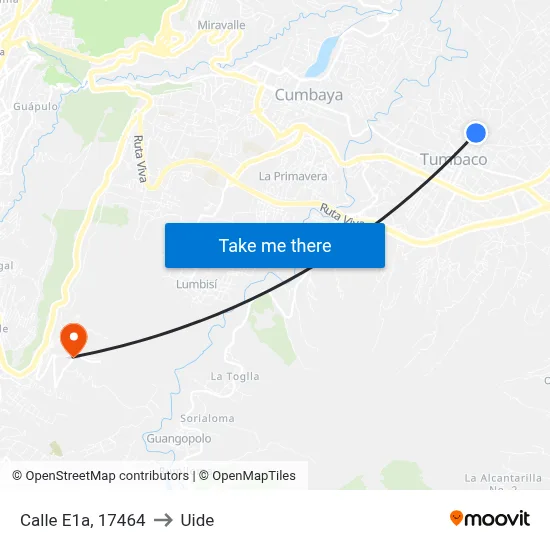 Calle E1a, 17464 to Uide map