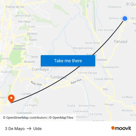 3 De Mayo to Uide map