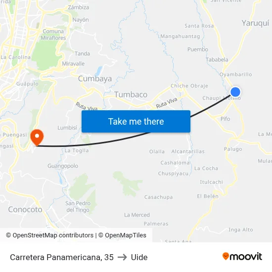 Carretera Panamericana, 35 to Uide map