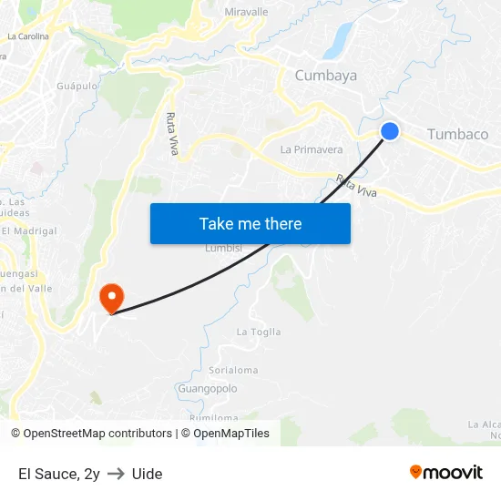 El Sauce, 2y to Uide map