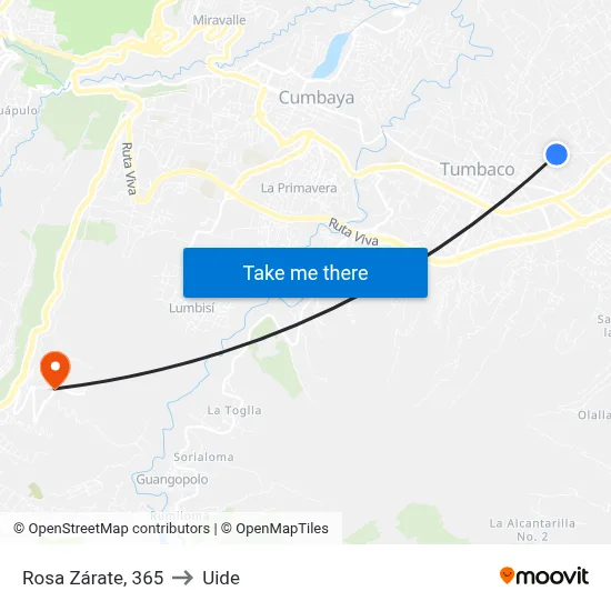 Rosa Zárate, 365 to Uide map