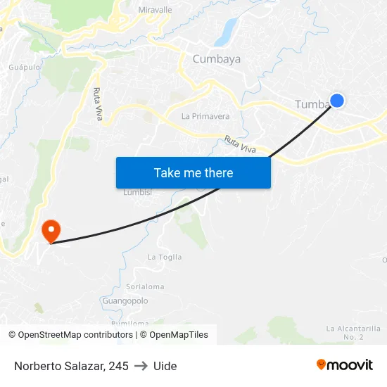 Norberto Salazar, 245 to Uide map