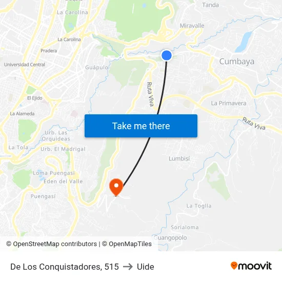 De Los Conquistadores, 515 to Uide map