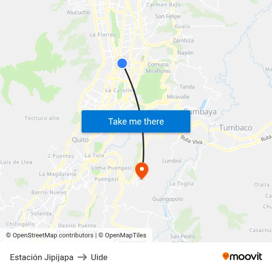 Estación Jipijapa to Uide map