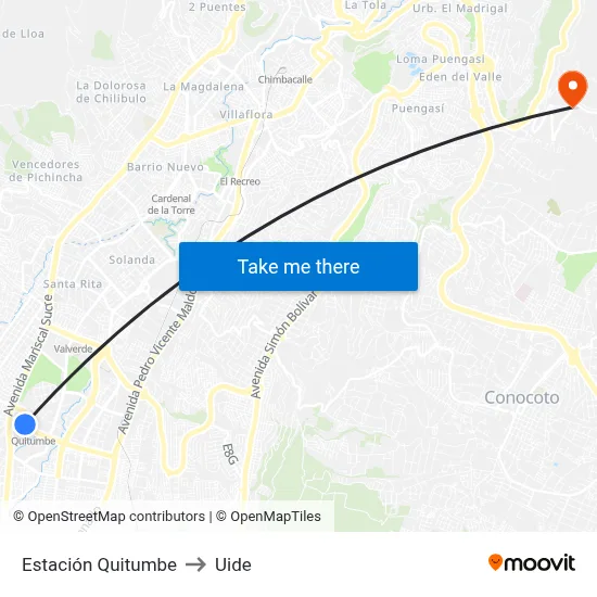 Estación Quitumbe to Uide map