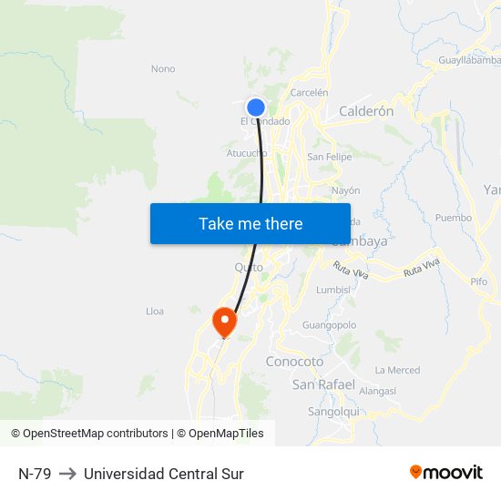 N-79 to Universidad Central Sur map