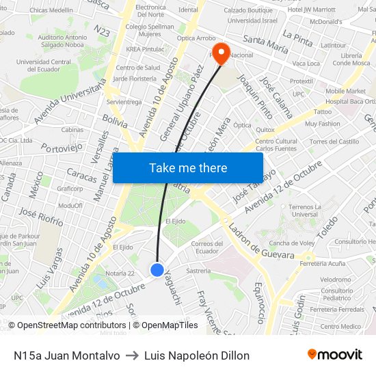 N15a Juan Montalvo to Luis Napoleón Dillon map