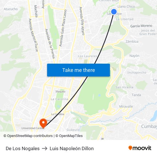 De Los Nogales to Luis Napoleón Dillon map