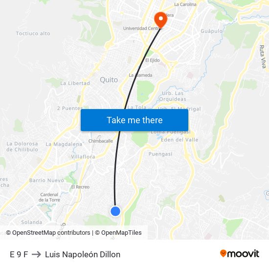 E 9 F to Luis Napoleón Dillon map