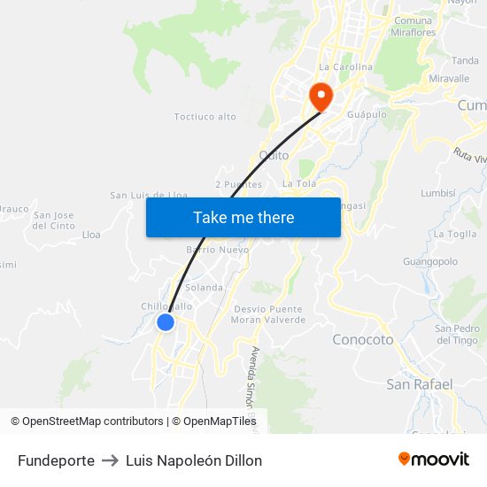 Fundeporte to Luis Napoleón Dillon map