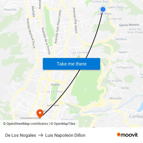 De Los Nogales to Luis Napoleón Dillon map