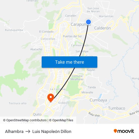 Alhambra to Luis Napoleón Dillon map