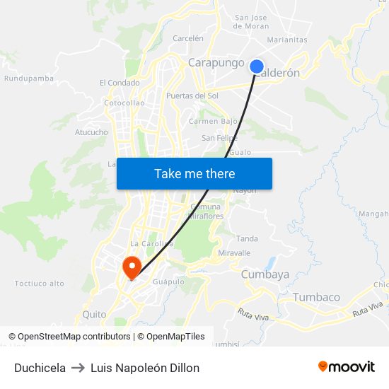 Duchicela to Luis Napoleón Dillon map