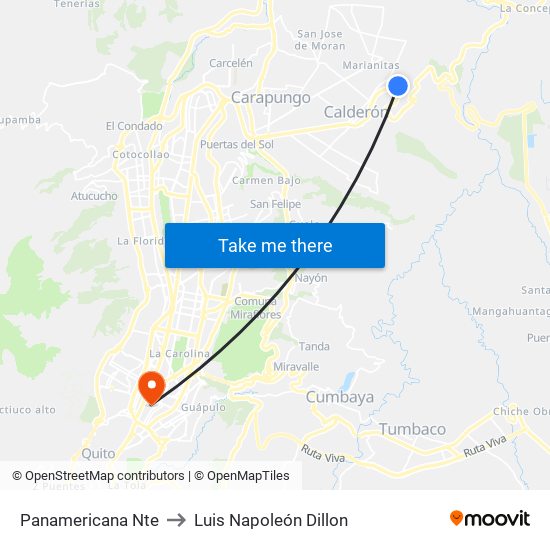 Panamericana Nte to Luis Napoleón Dillon map