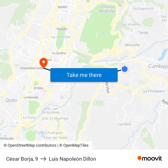 César Borja, 9 to Luis Napoleón Dillon map