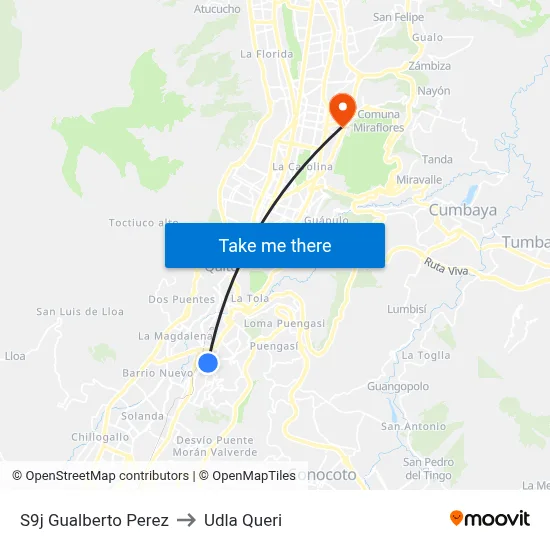 S9j   Gualberto Perez to Udla Queri map