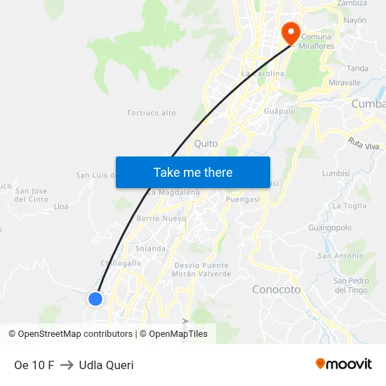 Oe 10 F to Udla Queri map