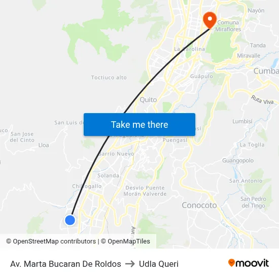Av. Marta Bucaran De Roldos to Udla Queri map
