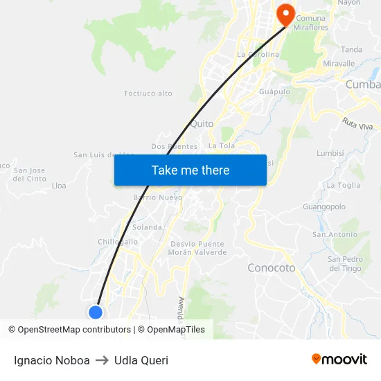 Ignacio Noboa to Udla Queri map