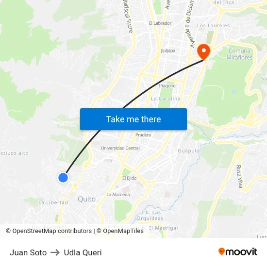 Juan Soto to Udla Queri map