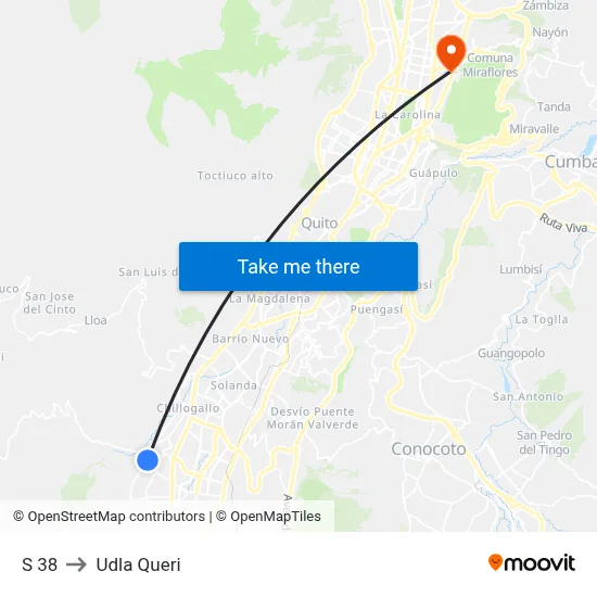 S 38 to Udla Queri map