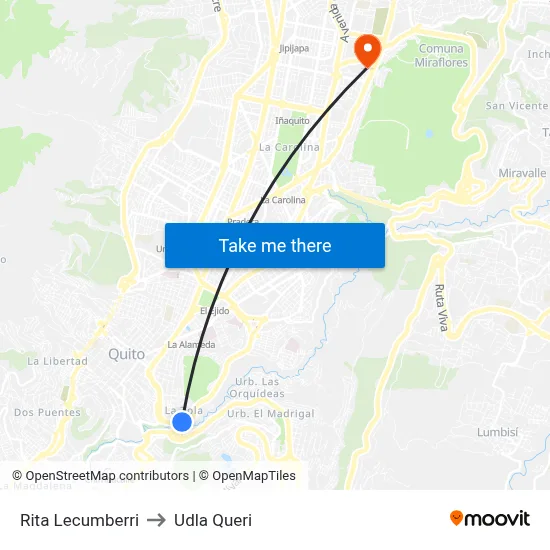 Rita Lecumberri to Udla Queri map