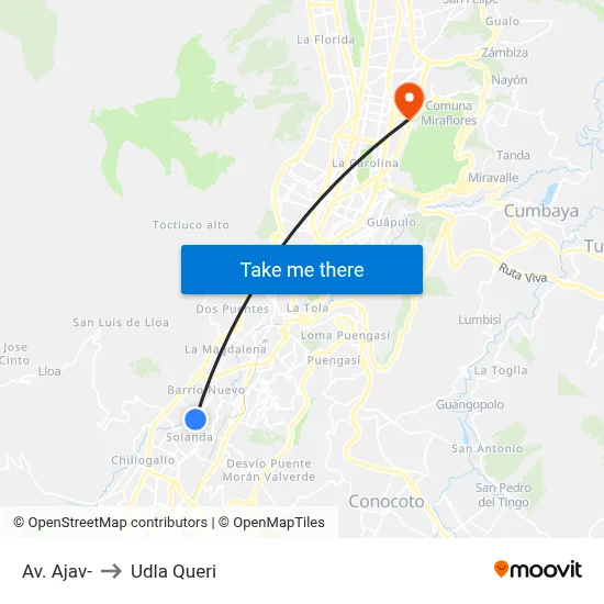 Av. Ajav- to Udla Queri map
