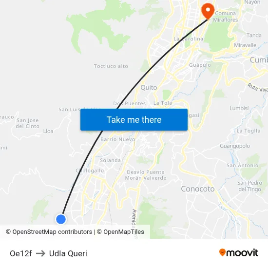 Oe12f to Udla Queri map