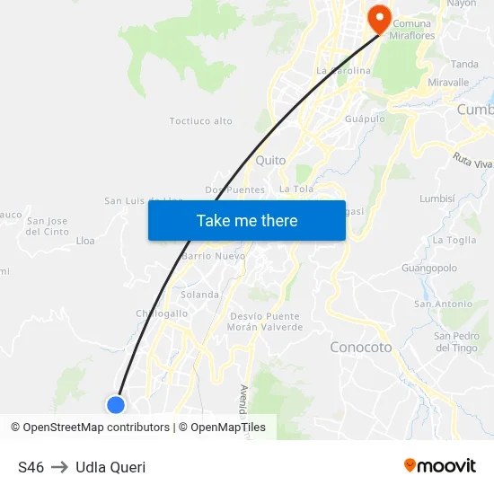 S46 to Udla Queri map