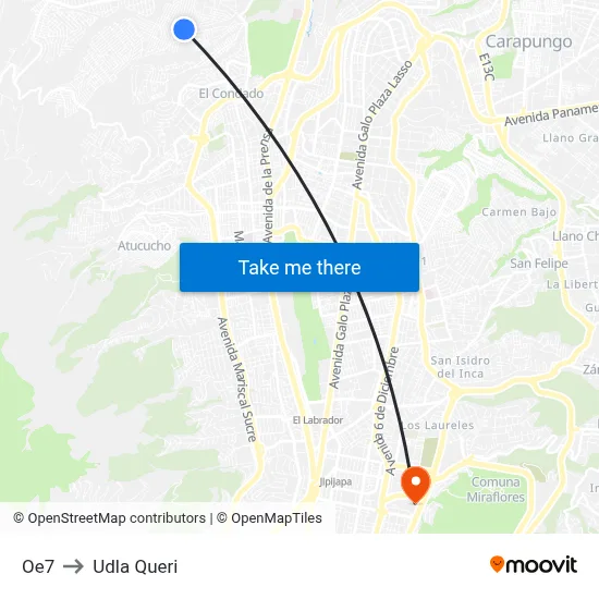 Oe7 to Udla Queri map