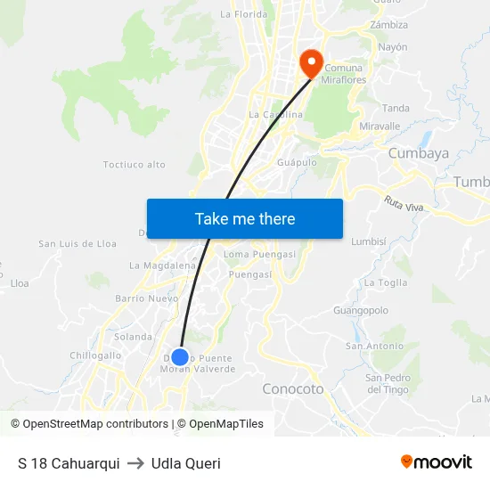 S 18  Cahuarqui to Udla Queri map