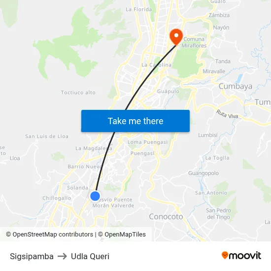 Sigsipamba to Udla Queri map