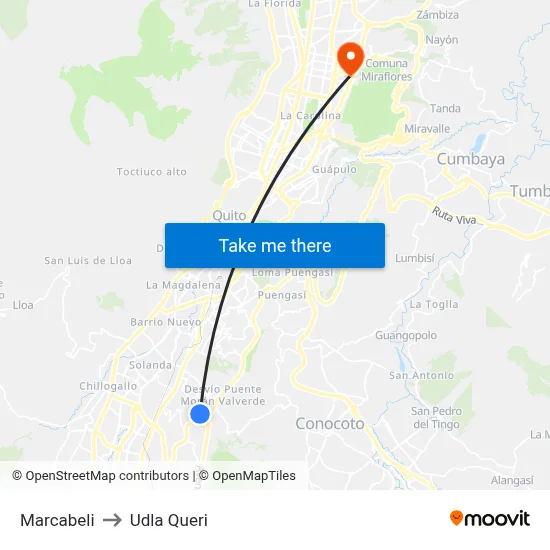 Marcabeli to Udla Queri map