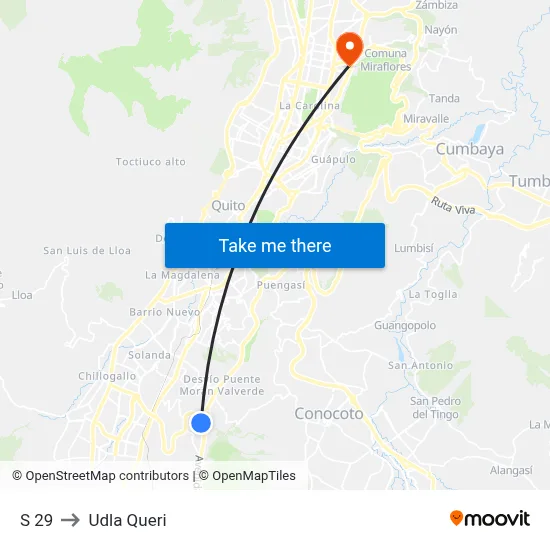 S 29 to Udla Queri map