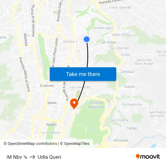 :M Nbv  ¼ to Udla Queri map