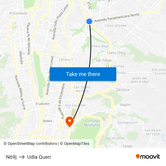 N69j to Udla Queri map