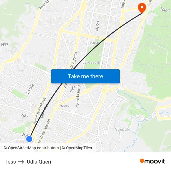 Iess to Udla Queri map