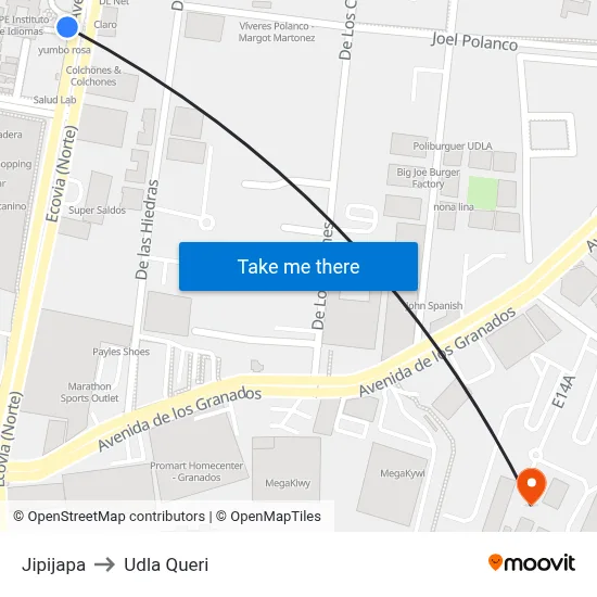 Jipijapa to Udla Queri map