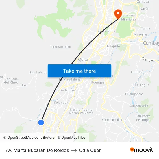 Av. Marta Bucaran De Roldos to Udla Queri map
