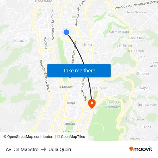 Av Del Maestro to Udla Queri map
