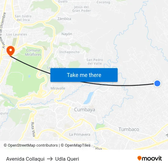 Avenida Collaqui to Udla Queri map