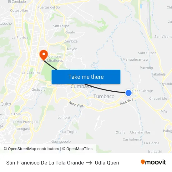 San Francisco De La Tola Grande to Udla Queri map