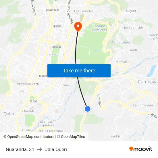 Guaranda, 31 to Udla Queri map