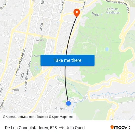 De Los Conquistadores, 528 to Udla Queri map