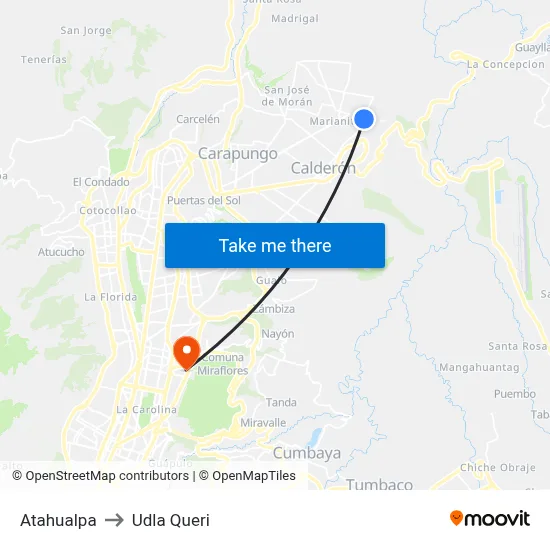 Atahualpa to Udla Queri map