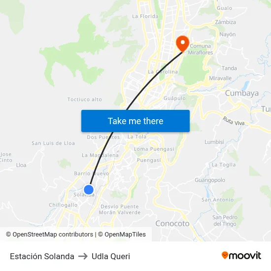 Estación Solanda to Udla Queri map