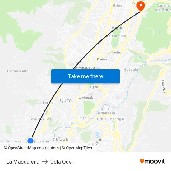 La Magdalena to Udla Queri map