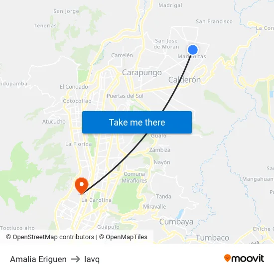 Amalia Eriguen to Iavq map